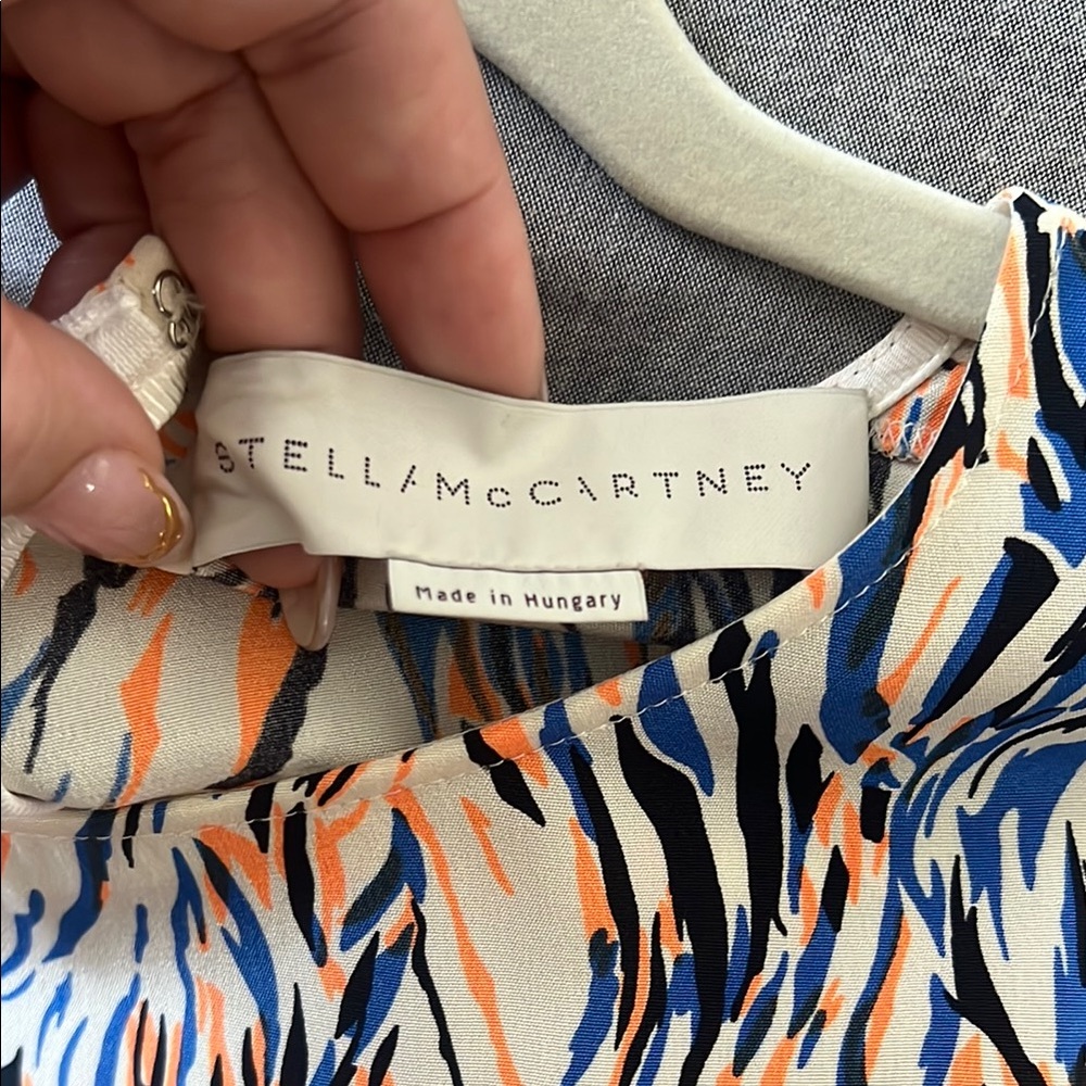 Stella McCartney Blue and Orange Abstract Dress